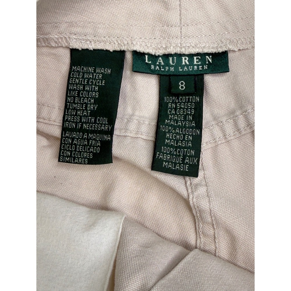VTG 90s Lauren Ralph Lauren Khaki Cotton Utility Shorts Gorpcore Granola Sz 8 - Picture 8 of 13